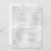 Silver Crystal Ridge Elegant Sparging Wedding Kaart (Achterkant)