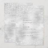 Silver Crystal Ridge Elegant Sparging Wedding Kaart (Voorkant / Achterkant)