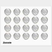 Silver Crystal Snowflake Envelope Seal Ronde Sticker (Vel)