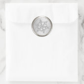 Silver Crystal Snowflake Envelope Seal Ronde Sticker (Tas)