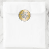 Silver Crystal Snowflake Envelope Seal Ronde Sticker (Tas)