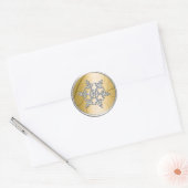 Silver Crystal Snowflake Envelope Seal Ronde Sticker (Envelop)
