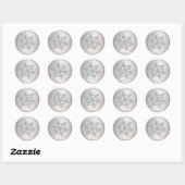 Silver Crystal Snowflake Envelope Seal Ronde Sticker (Vel)
