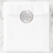 Silver Crystal Snowflake Envelope Seal Ronde Sticker (Tas)