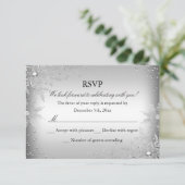 Silver Crystal Snowflake Kerstfeest RSVP (Staand voorkant)