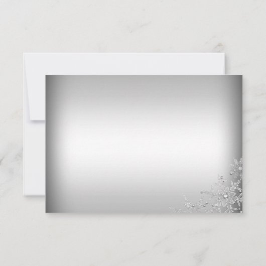 Silver Crystal Snowflake Kerstfeest RSVP (Achterkant)