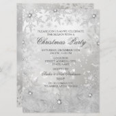 Silver Crystal Snowflake-kerstfeest Uitnodiging (Voorkant / Achterkant)