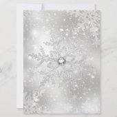 Silver Crystal Snowflake-kerstfeest Uitnodiging (Achterkant)