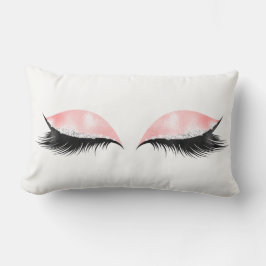 Silver Crystals Glitter Pink Black Makeup Lashes Kussen