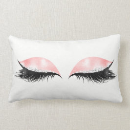 Silver Crystals Glitter Pink Black Makeup Lashes Kussen