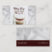 Silver Cupcake Swirl-Visitekaartjes Visitekaartje (Voorkant / Achterkant)