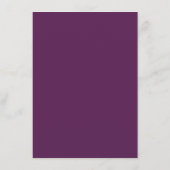 Silver Curls Elegant Plum Purple Wedding Details Informatiekaartje (Achterkant)