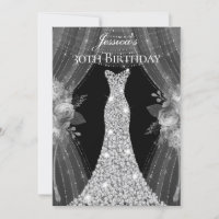 Silver Curtains Dress Womans 30th Birthday Party