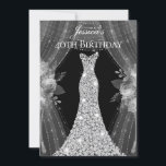 Silver Curtains Dress Womans 40th Birthday Party Kaart<br><div class="desc">Silver Curtains Dress Womans 40th Birthday Party Invitation Variations to the uitnodiging and matching items in our store</div>