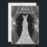 Silver Curtains Dress Womans 50th Birthday Party Kaart<br><div class="desc">Silver Curtains Dress Womans 50th Birthday Party Invitation Variations to the uitnodiging and matching items in our store</div>