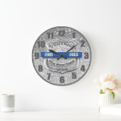 Silver Custom Blue Line Police Officer Retiment Grote Klok (Huis)