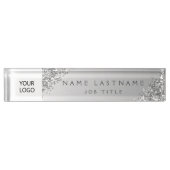 Silver Custom Logo Executive Professional Naambordje (Voorkant)