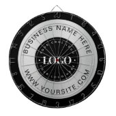 Silver Custom Logo Text Company Business Branded Dartbord (Voorkant)
