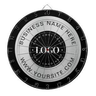 Silver Custom Logo Text Company Business Branded Dartbord