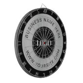 Silver Custom Logo Text Company Business Branded Dartbord (Voorkant Links)