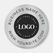 Silver Custom Logo Text Company Business Branded Magneet (Voorkant)