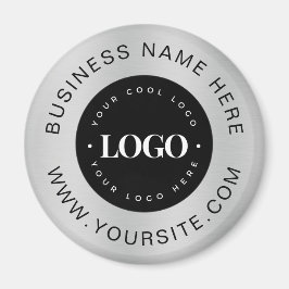 Silver Custom Logo Text Company Business Branded Magneet