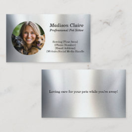 Silver Custom Pet Sitter Visitekaartje
