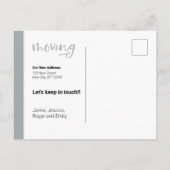 Silver Custom Photo Moving Announcement Kaart (Achterkant)
