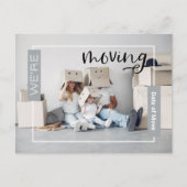 Silver Custom Photo Moving Announcement Kaart (Voorkant)