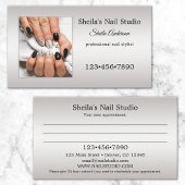 Silver Custom Photo Nail Studio-benoeming Visitekaartje