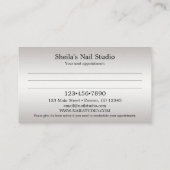 Silver Custom Photo Nail Studio-benoeming Visitekaartje (Achterkant)