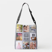 Silver Custom photocollage-monogram Crossbody Tas (Achterkant)