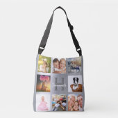 Silver Custom photocollage-monogram Crossbody Tas (Voorkant)