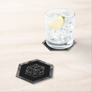 Silver D20 Crit AF   PNP Tabletop Role Player Dice Kartonnen Onderzetters