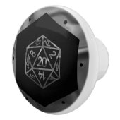 Silver D20 Crit AF | PNP Tabletop Role Player Dice Keramische Knop (Rechts)