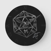 Silver D20 Crit AF | PNP Tabletop Role Player Dice Ronde Klok (Voorkant)