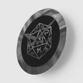 Silver D20 Crit | PNP Tabletop Role Player Dice Ronde Klok (Hoek)