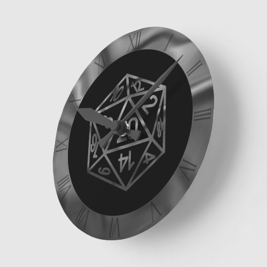 Silver D20 Crit | PNP Tabletop Role Player Dice Ronde Klok (Hoek)