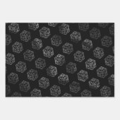 Silver D20 Critmas | PNP Tabletop Role Player Dice Inpakpapier Vel (Voorkant)