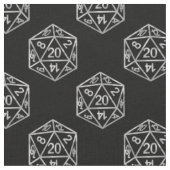 Silver D20-patroon | PNP Tabletop Role Player Dice Stof (Close Up)