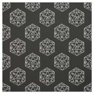 Silver D20-patroon   PNP Tabletop Role Player Dice Stof