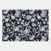 Silver Dahlias Floral Vine Kies achtergrondkleur Inpakpapier Vel (Voorkant 3)