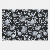 Silver Dahlias Floral Vine Kies achtergrondkleur Inpakpapier Vel (Voorkant 2)