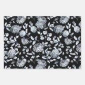 Silver Dahlias Floral Vine Kies achtergrondkleur Inpakpapier Vel (Voorkant)