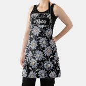 Silver Daisies op zwart-persoonlijk Schort (Insitu)