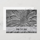 Silver Daisy Floral  Briefkaart (Voorkant / Achterkant)