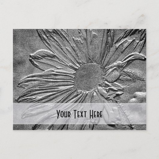 Silver Daisy Floral  Briefkaart (Voorkant)