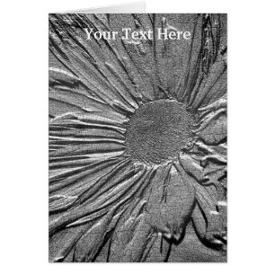 Silver Daisy Flower Art-fotokaart