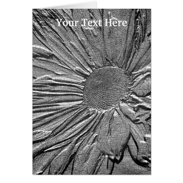 Silver Daisy Flower Art-fotokaart (Voorkant)