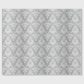 Silver Damask 25th Wedding Jubileum Cadeaupapier (Vlak)